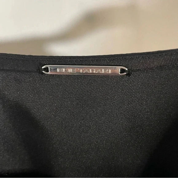 Elie Tahari Black Satin Sleeveless Peplum Button Up Blouse Women’s Size Small - Picture 2 of 4